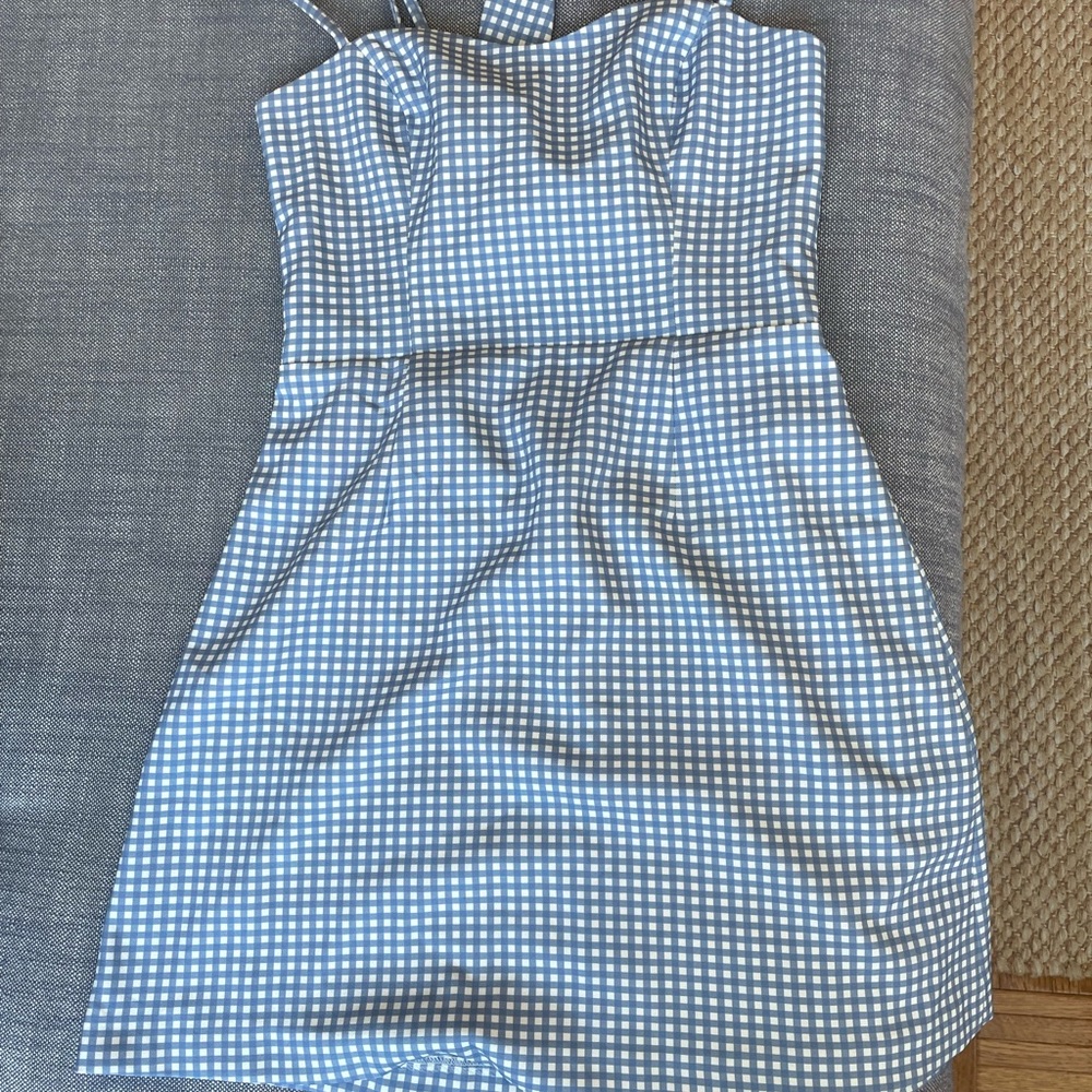 French Connection Gingham Tie Back Sleeveless Minidress
